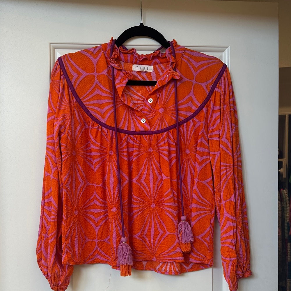 Shop HaleHouse !THML Orange and Purple Women's Blouse